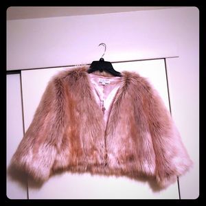 Pink fur coat